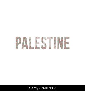 Palestine Map Silhouette Pixelated generative pattern illustration Stock Vector