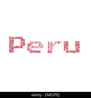 Peru Map Silhouette Pixelated generative pattern illustration Stock Vector