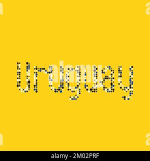 Uruguay Map Silhouette Pixelated generative pattern illustration Stock Vector