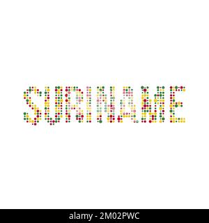 Suriname Map Silhouette Pixelated generative pattern illustration Stock Vector
