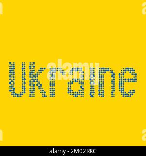 Ukraine Map Silhouette Pixelated generative pattern illustration Stock Vector