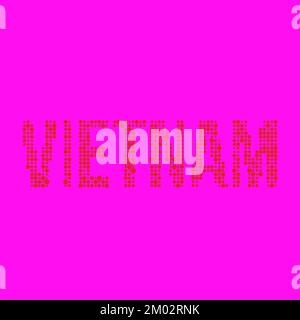 Vietnam Map Silhouette Pixelated generative pattern illustration Stock Vector