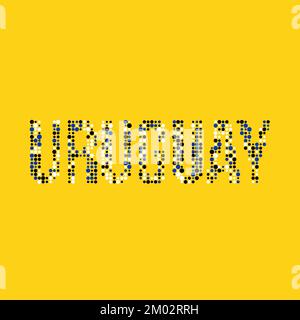 Uruguay Map Silhouette Pixelated generative pattern illustration Stock Vector