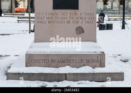 Robert Burns monument in Montreal, Quebec, Canada Stock Photo