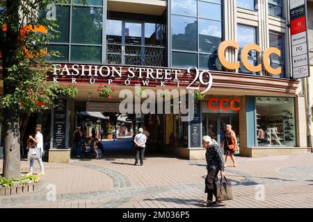 Zakopane, Poland - September 12, 2016: The entrance gate to the Fashion Street from the Krupowki street. It is a shopping mall with many boutiques whi Stock Photo