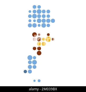 Argentina Map Silhouette Pixelated generative pattern illustration Stock Vector