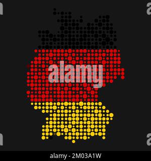 Germany Map Silhouette Pixelated generative pattern illustration Stock Vector