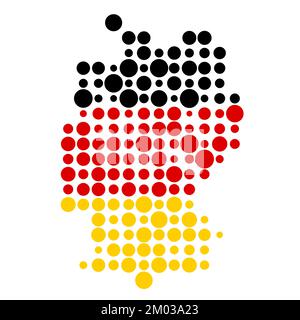 Germany Map Silhouette Pixelated generative pattern illustration Stock Vector