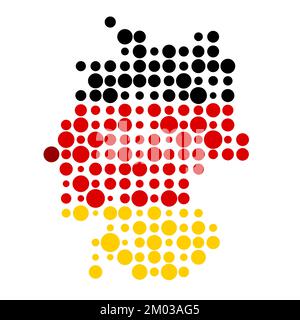 Germany Map Silhouette Pixelated generative pattern illustration Stock Vector