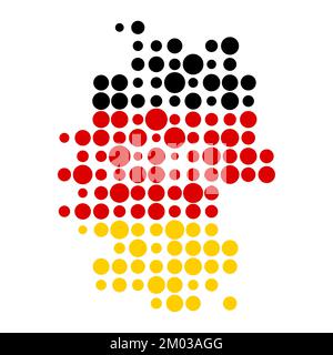 Germany Map Silhouette Pixelated generative pattern illustration Stock Vector