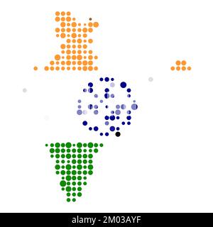 India Map Silhouette Pixelated generative pattern illustration Stock ...