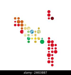 Peru Map Silhouette Pixelated generative pattern illustration Stock Vector