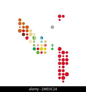 Peru Map Silhouette Pixelated generative pattern illustration Stock Vector