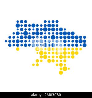 Ukraine Map Silhouette Pixelated generative pattern illustration Stock Vector