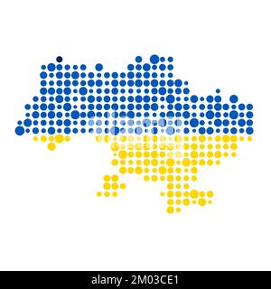 Ukraine Map Silhouette Pixelated generative pattern illustration Stock Vector