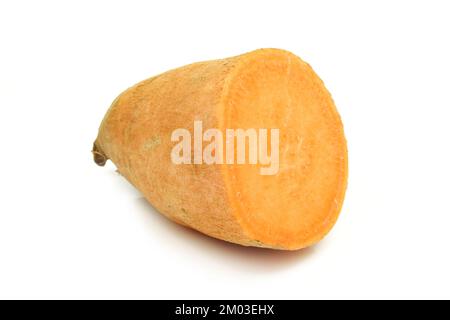 Sweet potato half isolated on white background. Batata fresh Stock Photo