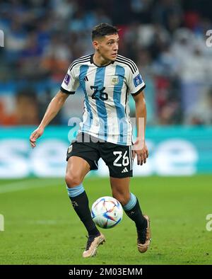 Argentina's Nahuel Molina during the FIFA World Cup round of 16 match at the Ahmad Bin Ali Stadium in Al Rayyan, Qatar. Picture date: Saturday December 3, 2022. Stock Photo