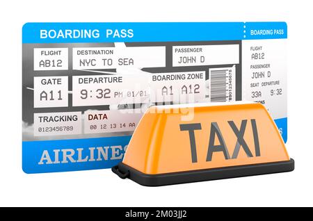 Taxi in airport, concept. 3D rendering isolated on white background Stock Photo