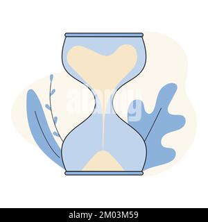 Hourglass icon. Flat illustration of hour glass timer vector icon for web design. Vector illustration cartoon design Stock Vector