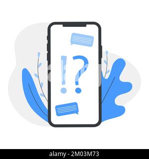 Customer support vector illustration. FAQ concept. Frequently asked questions concept. Ask Questions and receive answers. Online support service. Flat Stock Vector