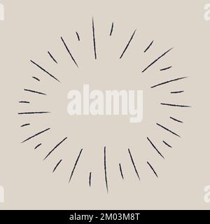 Vintage hand drawn sunburst. Vector illustration Stock Vector