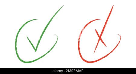 Check Marks Red Cross Icon Simple Vector Stock Illustration - Download  Image Now - Accuracy, Check Mark, Checkbox - iStock