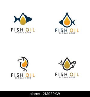 Fish oil logo vector illustration template. Stock Vector
