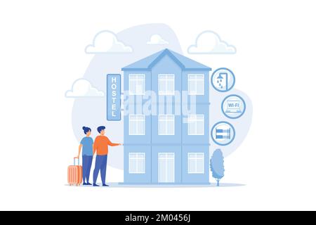 Hostel check-in isolated cartoon vector illustrations Stock Vector Image &  Art - Alamy