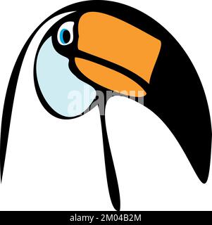 Vector silhouette of a toucan bird. Minimal graphic design. Stock Vector