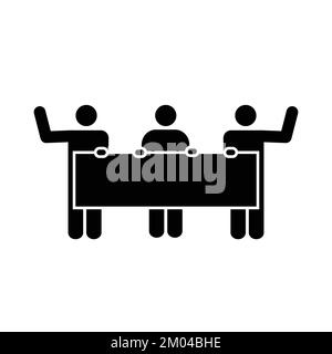 Protestors group holding banner icon symbol vector. Stock Vector