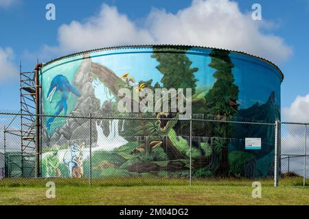 Water Tank Art, West Ulverstone, Tasmania, Australia Stock Photo