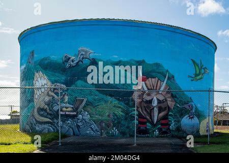 Water Tank Art, West Ulverstone, Tasmania, Australia Stock Photo