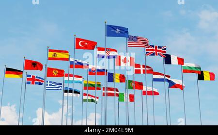 The North Atlantic Treaty Organization , also called the North Atlantic Alliance, is an intergovernmental military alliance between 30 member states – Stock Photo