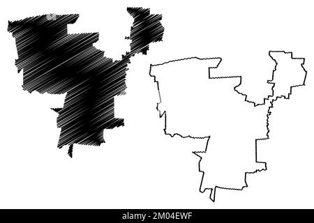 Rincon de Romos municipality (Free and Sovereign State of Aguascalientes, Mexico, United Mexican States) map vector illustration, scribble sketch Rinc Stock Vector