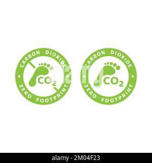 Zero CO2 footprint vector sticker. Carbon Dioxide free circle label badge. Stock Vector