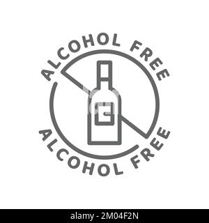 Alcohol free vector icon. Ingredients label badge, no alcohol. Stock Vector