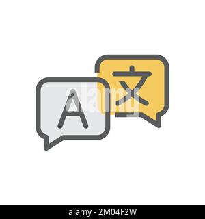 Language translation vector simple icon. Languages colorful symbol. Stock Vector