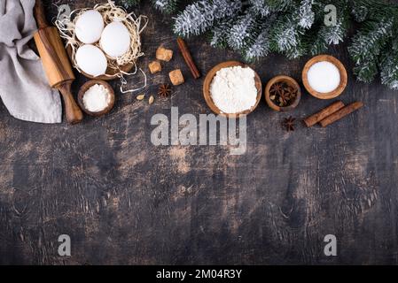 New year and Christmas baking concept Stock Photo