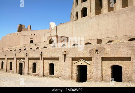 Herat Citadel in Herat, Afghanistan. The fort dates back to the 15th century. The castle was restored in the 1970s and a renovation completed in 2011. Stock Photo