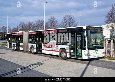 KVG Mercedes-Benz Citaro articulated bus at Cuxhaven central bus station Stock Photo