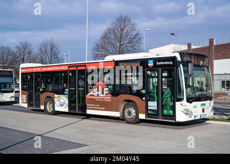 KVG Mercedes-Benz Citaro bus at Cuxhaven central bus station Stock Photo