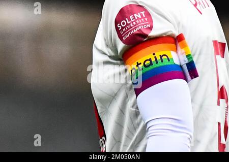 London, UK. 04th Dec, 2022. Dartford, England, November 04 2022: captain arm band during the Barclays FA Womens Championship League game between London City Lionesses v Southampton at Princes Park Stadium.England. (K Hodgson/SPP) Credit: SPP Sport Press Photo. /Alamy Live News Stock Photo