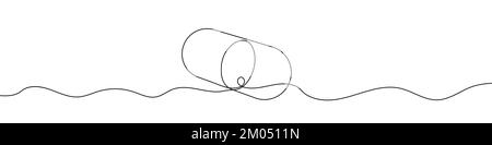 Continuous linear drawing of pill icon. One line drawing background. Vector illustration. Linear drawing of pill symbol Stock Vector