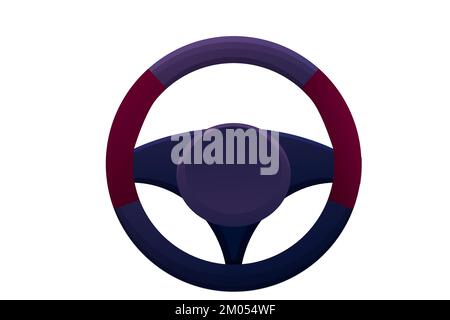 Steering wheel in cartoon style isolated on white background. auto controller, test drive. . Vector illustration Stock Vector