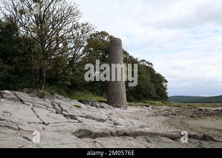 Copper smelting chimney close to Jenny Brown's Point in the Silverdale Area of Outstanding Natural Beauty, Cumbria, England, United Kingdom Stock Photo