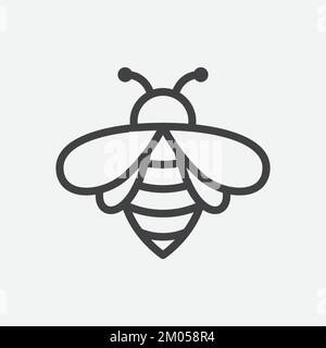 Honey Bee icon. Bee Symbol . Vector silhouette of a honey bee sign. Vector illustration Stock Vector