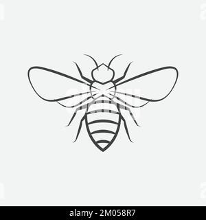 Bee icon design element. Bee insect silhouette. Vector illustration Stock Vector