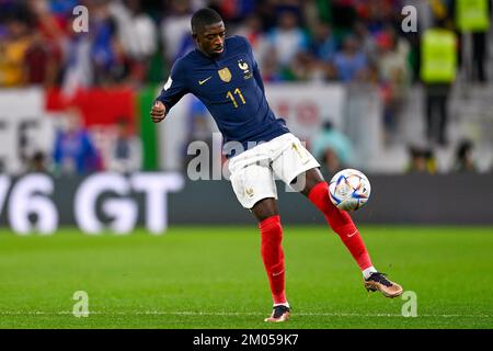 Doha, Qatar. 04th Dec, 2022. DOHA, QATAR - DECEMBER 4: Ousmane Dembele of France in action during the Round of 16 - FIFA World Cup Qatar 2022 match between France and Poland at the Al Thumama Stadium on December 4, 2022 in Doha, Qatar (Photo by Pablo Morano/BSR Agency) Credit: BSR Agency/Alamy Live News Stock Photo