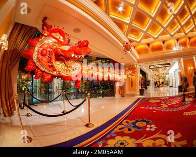 Macau, FEB 9 2013 - Interior view of the Wynn Casino Stock Photo