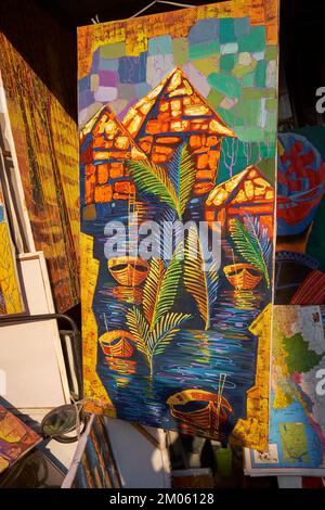 Art Shop in Central Market Yangon Myanmar Stock Photo